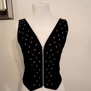 Rhinestone vest medium